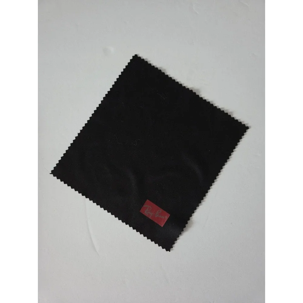 Ray-Ban Brown Leather Sunglasses Case with Black Microfiber Cleaning Cloth